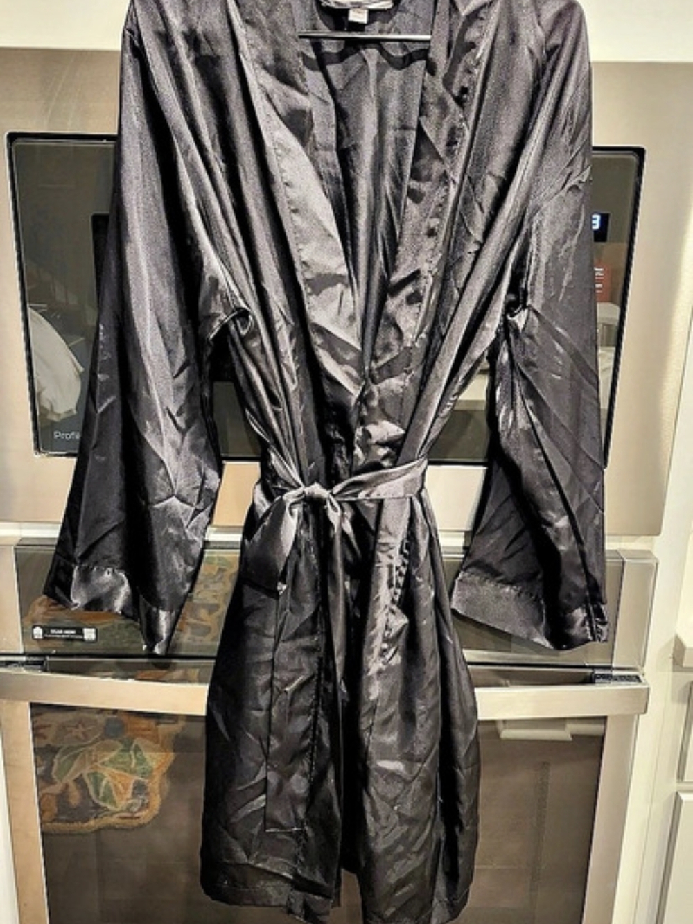 Morgan Taylor Long Sleeve Nightie Robe in Black Size XL